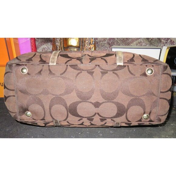 Coach Cursive Creed Limited Edition Brown Signature Jacquard Copper Shimmer Tote - Picture 5 of 14